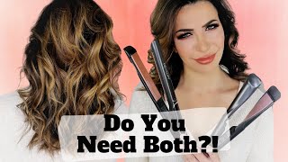 2 In 1 Hair Curler Straightener Vs Flat Iron  Does it Actually Curl BETTER [upl. by Ja]