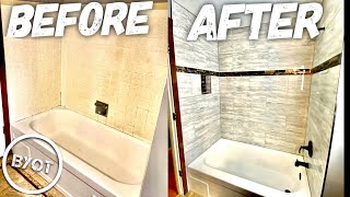 DIY Shower Remodel  START To FINISH Part 1 of 2 [upl. by Nauqahs558]