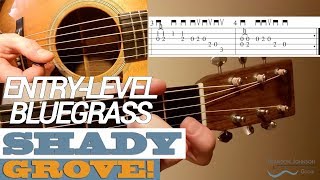 Shady Grove  Great BEGINNER Bluegrass Guitar with TAB [upl. by Aural]