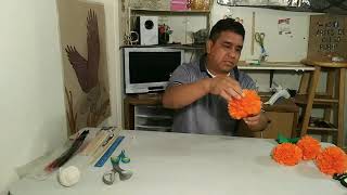 Tutorial cómo hacer Flores de cempasúchil de papel China [upl. by Bond]