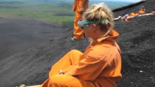 Volcano Boarding in Nicaragua [upl. by Ruosnam158]