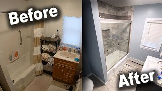 Bathroom Remodel TimeLapse  DIY Renovation Start to Finish [upl. by Dammahom]