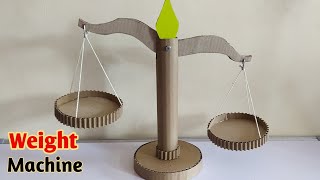 Cardboard weight machine for school project  Diy working model of weighing balance [upl. by Eladnar]