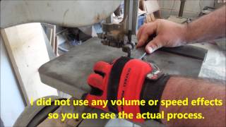 Using a wood bandsaw to cut metal [upl. by Kehoe]