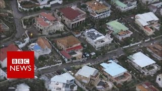 Hurricane Irma Roofs blown off houses under water in SintMaarten  BBC News [upl. by Elum]