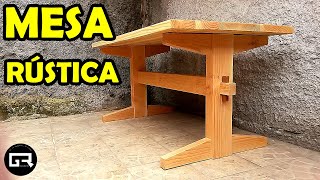 MESA DE MADERA RUSTICA COMO HACER WOODEN TABLE [upl. by Esdnil722]