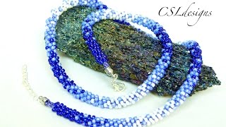 Ombre beaded kumihimo necklace [upl. by Yehus]