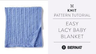 How to Knit a Lace Baby Blanket  Easy Pattern Tutorial [upl. by Larianna118]