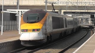 High Speed Trains at Ebbsfleet International 160914 [upl. by Thema]