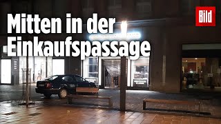 MillionenDiebstahl Räuber brettern mit Auto in Juwelierladen  Leipzig [upl. by Tam301]