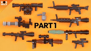 Lego Weapons and Guns  Part 1 Tutorial [upl. by Lombardy]