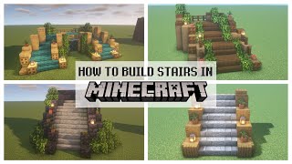 How To Build Stairs in Minecraft  6 Designs Easy Minecraft Build Tutorial [upl. by Witcher]