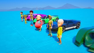 Motu Patlu Ramp Race  Motu Team Vs Little Singam Team Impossible Parkour Ramp Challenge In Gta 5 [upl. by Seow]