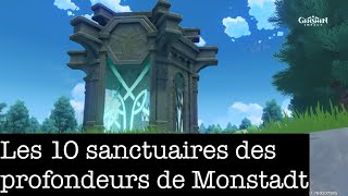 Genshin Impact  Les 10 sanctuaires des profondeurs de Mondstadt [upl. by Christye]