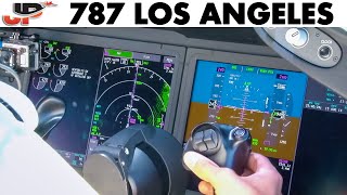 Piloting BOEING 787 into LAX Los Angeles  Cockpit Views [upl. by Sidnac]