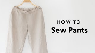 How to sew pants Elastic waist wideleg style  Sewing Tutorial with Angela Wolf [upl. by Donaghue285]