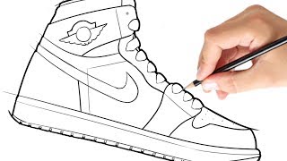 How to Draw a Shoe Air Jordan 1 [upl. by Dulciana986]