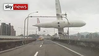 Taiwan Plane Crash Passenger Jet Hits Bridge [upl. by Ardnyk]