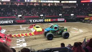 Toughest Monster Truck Tour at the Covelli Center  wheelies [upl. by Siward]