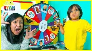 Ryan plays Kids movie Toys Spinning wheels game with Disney surprise toys [upl. by Kessia]