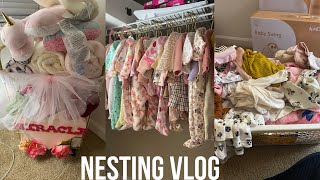 Nesting Vlog pt 2 Washing amp hanging clothes Opening baby bath amp MRE [upl. by Eelsha126]