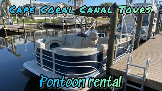 Cape Coral Canal Tours Pontoon Rental [upl. by Akirdnuhs]