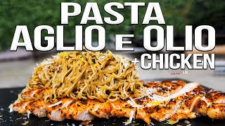 Pasta Aglio e Olio with Blackened Chicken  SAM THE COOKING GUY 4K [upl. by Asta857]