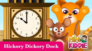 Hickory Dickory Dock  Nursery Rhymes with Lyrics  Kids Songs  Mini Kiddie [upl. by Eetsirk]