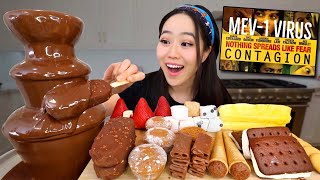 Chocolate Fountain MOCHI  ICE CREAM  MARSHMALLOW DESSERT MUKBANG [upl. by Dyl117]