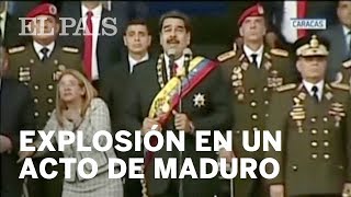 NICOLÁS MADURO  Una explosión interrumpe un discurso del presidente de Venezuela  Internacional [upl. by Enitsuj]