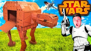 We Built A Star WARS ATAT Walker Box Fort Challenge [upl. by Amoreta]