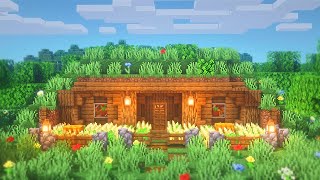 Minecraft How to Build a Simple Hobbit Hole  Survival House Tutorial [upl. by Ahsaten]