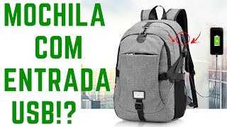 MOCHILA com USB  Como Funciona É boa mesmo MOCHILAS INCRÍVEIS COM ENTRADA USB E FONE DE OUVIDO [upl. by Alemac404]