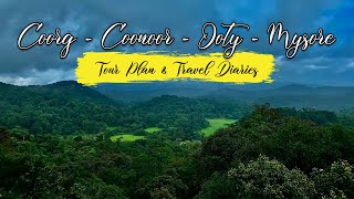 Coorg  Coonoor  Ooty  Mysore  Tourist Places  Tour Plan  কুর্গকুন্নুরউটিমহীশূর [upl. by Pete655]