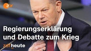 Russlands Krieg gegen die Ukraine Regierungserklärung des Bundeskanzler und Bundestagsdebatte [upl. by Ailak122]