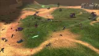 Halo Combat Evolved  Marines vs Covenant on Blood Gulch [upl. by Aisatsan981]