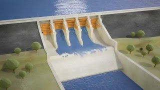 Seqwater explains How gated dams work animation [upl. by Yelac]