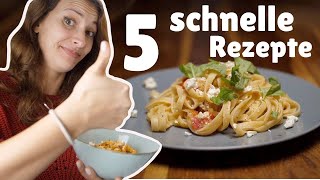 5 schnelle Rezepte in unter 10 Minuten  vegetarisch und abwechslungsreich [upl. by Atterrol683]