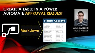 How to create a table in Power Automate Approval request  Markdown [upl. by Noryb]