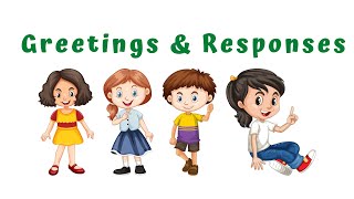 Greetings for kids in English for toddlers kids and preschool babies  Free Online Preschool [upl. by Azeret]