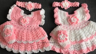 Easy crochet baby dresscraft amp crochet baby frock [upl. by Ondine771]