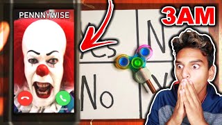 DO NOT PLAY CHARLIE CHARLIE FIDGET SPINNER WHEN CALLING PENNYWISE FROM IT 2 AT 3AM THIS IS WHY [upl. by Ahcorb717]