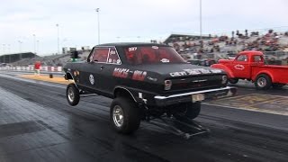 Old School Gasser Drag Racing  ADRL Dragstock [upl. by Ynaittirb]