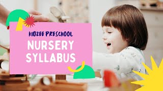 Nursery or Pre KG Latest Full Syllabus  Kidzee Preschool  Nursery Age group 25 year to 35 year [upl. by Rushing836]