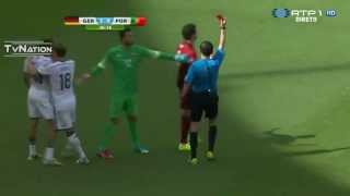 Pepe  Red Card  Ridiculous Foul on Thomas Muller Germany vs Portugal World Cup 2014 [upl. by Castora500]