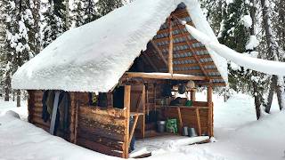 IM Living Off Grid in a SNOWY Log Cabin DEEP in the Forest [upl. by Shum]