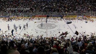 Hershey Bears collect 34798 toys to set new Teddy Bear Toss record [upl. by Aerona275]