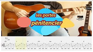 Les portes du pénitencier  Guitar tabs Cover 🎸 Johnny Hallyday [upl. by Melan11]