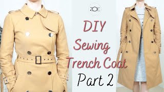 DIY Sewing Cotton Trench Coat Part 2  Develop Basic Pattern  Zoe DIY [upl. by Jeu]