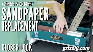 How To Replace Sandpaper On Your Drum Sander  G0458Z  Grizzly Industrial [upl. by Haronid35]